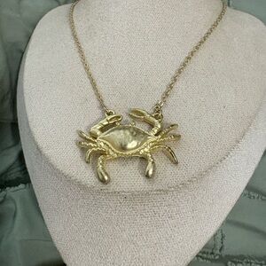 Gold Crab Pendant Necklace